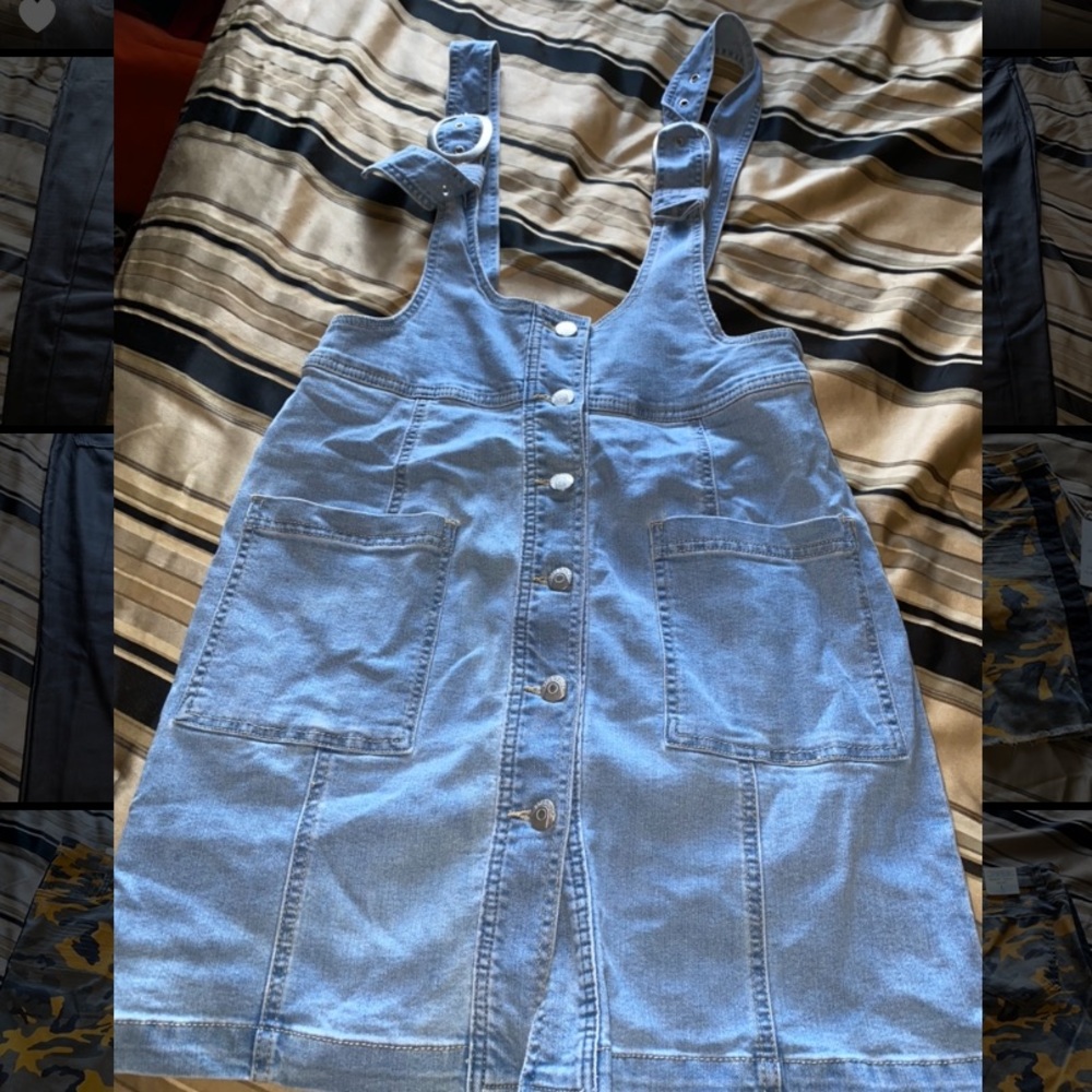 Jean skirt dress overall